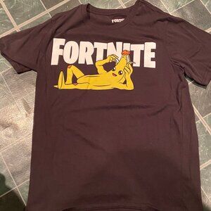 Fortnite (Banana) Boys Black T-shirt 14/16 Short Sleeve Pre Owned i1
